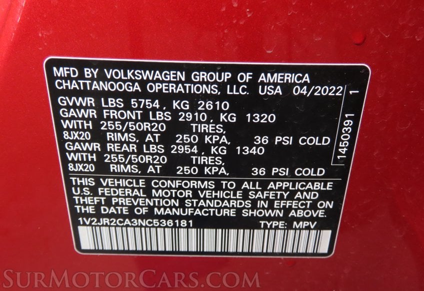 2022 Volkswagen Atlas SE w/Technology - Image 53