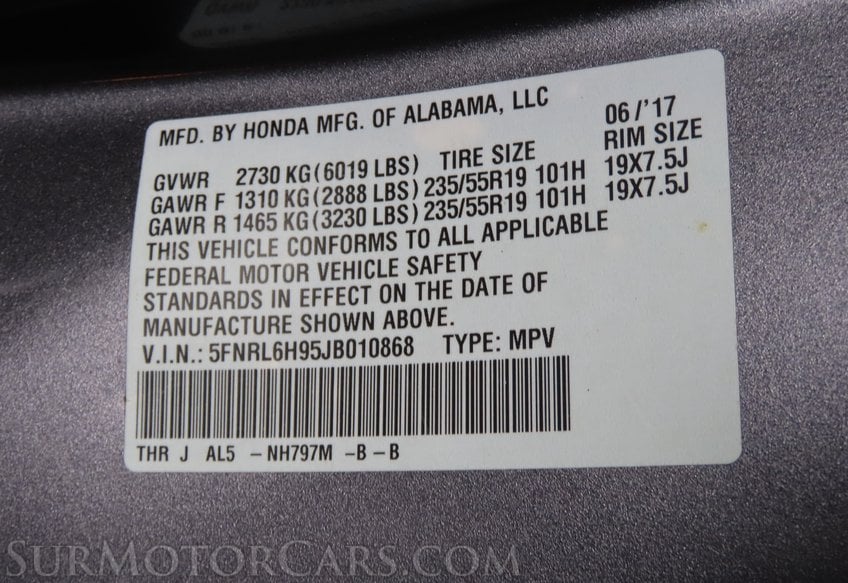 2018 Honda Odyssey Elite - Image 52