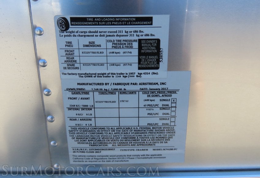 2017 Airstream BAMBI 20FB - Image 50